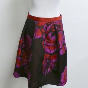 BLUGIRL by BLUMARINE BROCADE red black purple FLORAL SKIRT I42 NWT